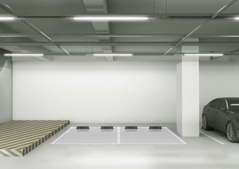 parking lot 3d background. car park render graphic background.