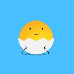 Vector illustration egg cartoon. Character design vector illustration. Funny food concept.