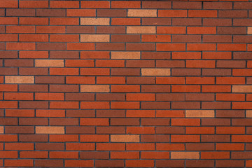 red brick wall, new, neat, clean