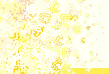 Light Orange vector template with chaotic shapes.