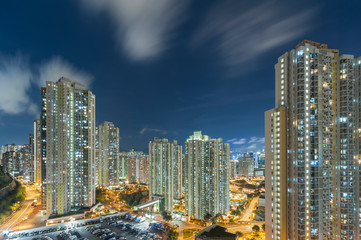 Fototapeta na wymiar public estate in Hong Kong at night