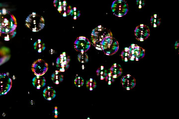 Close up of soap bubbles
