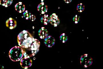 Close up of soap bubbles