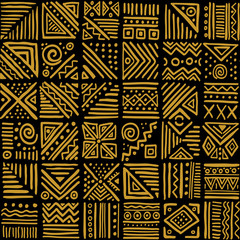 African vibes vector seamless pattern in ethnic tribal style