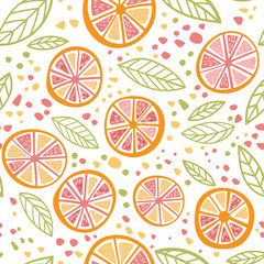 Grapefruit colorful seamless pattern