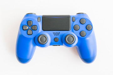 A joystick controller on isolated background, blue colored © mories602