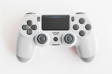 A joystick controller on isolated background, White colored
