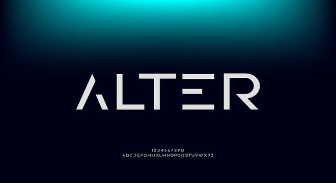 Alter, an abstract technology futuristic sci fi alphabet font. digital space typography vector illustration design