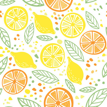 Citrus colorful seamless pattern