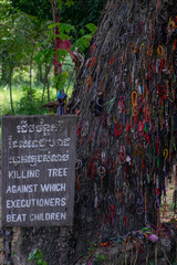Killing tree S21 Cambodia Khmer empire sign