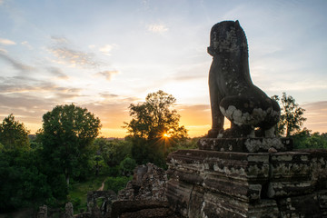 Statue of a lion Cambodia 