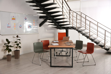 Conference room interior with modern office table