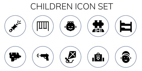 Modern Simple Set of children Vector filled Icons