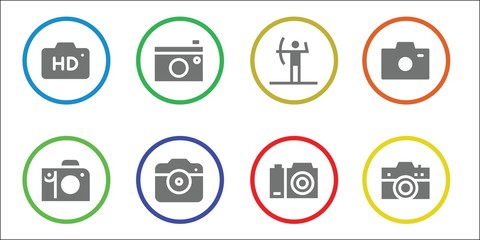 Modern Simple Set of shoot Vector filled Icons