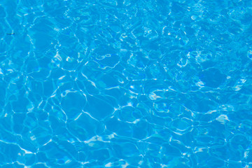 Blue water ripple reflection in the swimming pool