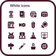 Modern Simple Set of white Vector filled Icons