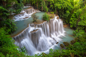 Huay Mae Khamin Waterfall, Paradise waterfall in deep jungle of Thailand