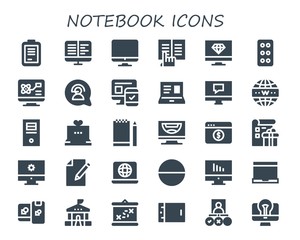notebook icon set