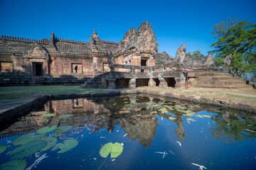 Phanom Rung historical park is Castle Rock old Architecture about a thousand years ago at Buriram...