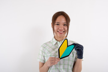 ゴルフ初心者の女性