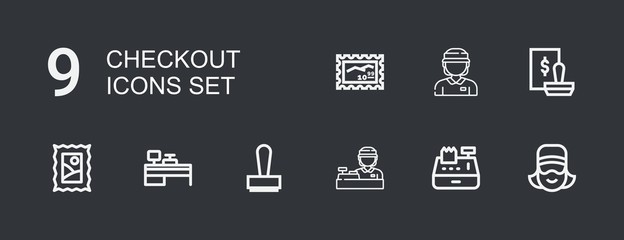 Editable 9 checkout icons for web and mobile
