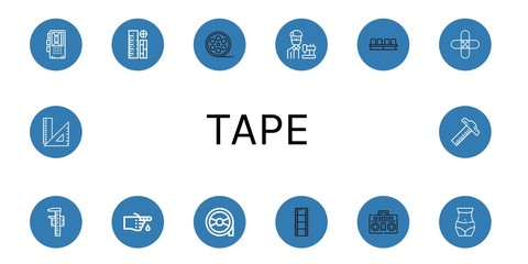 tape icon set