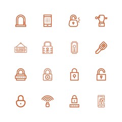 Editable 16 keyhole icons for web and mobile