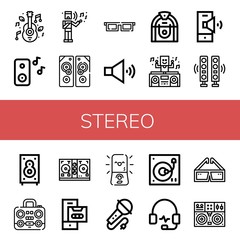 stereo simple icons set