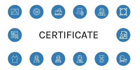 Set of certificate icons