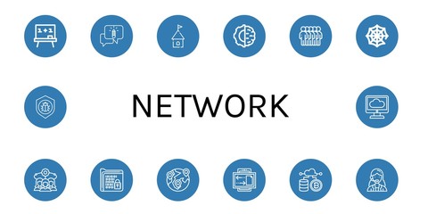 network simple icons set
