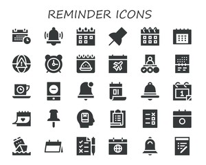 Modern Simple Set of reminder Vector filled Icons