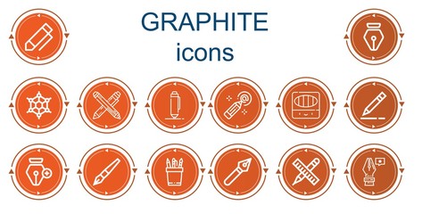 Editable 14 graphite icons for web and mobile