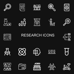 Editable 22 research icons for web and mobile