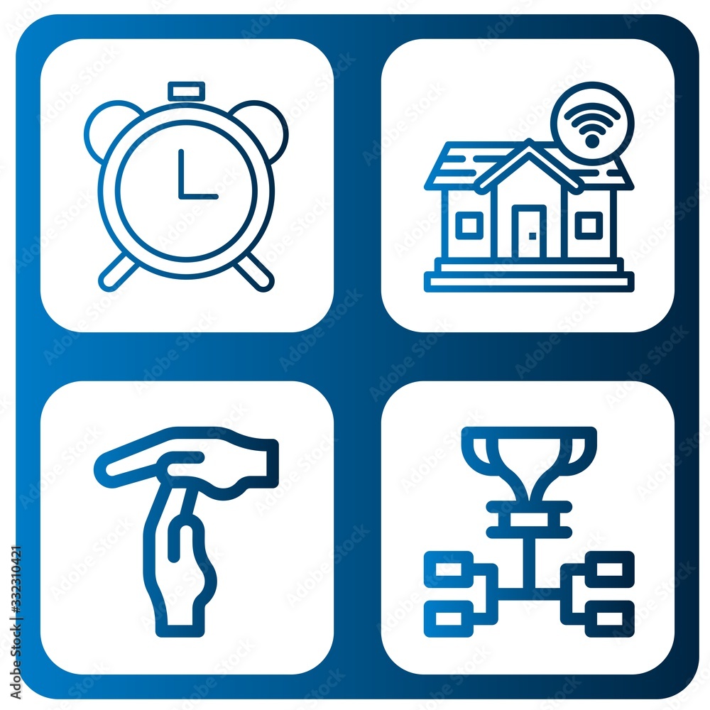 Poster timer simple icons set