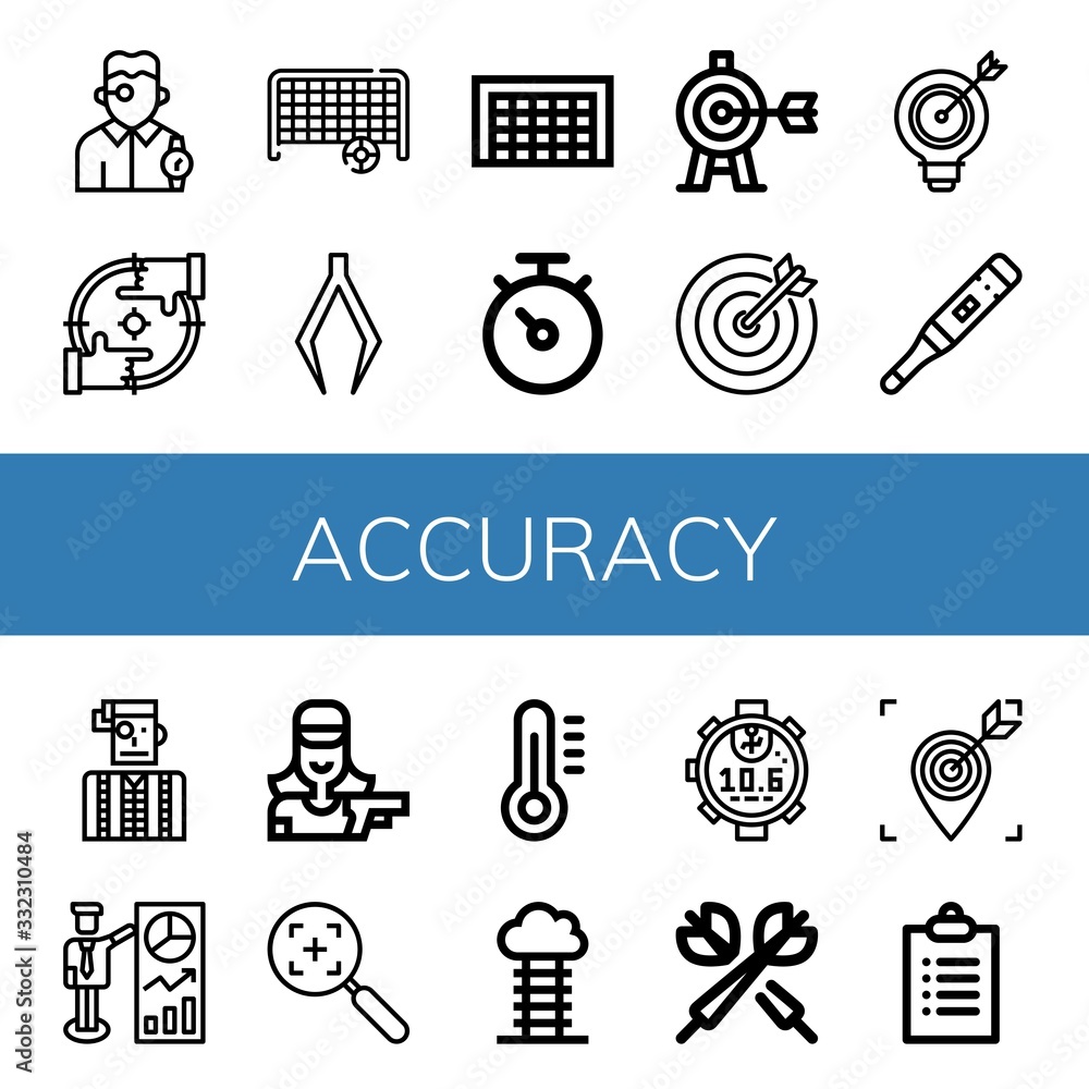 Poster accuracy simple icons set