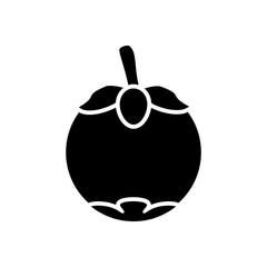 mangosteen fruit icon collection, trendy style