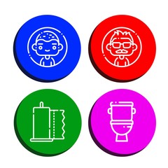toilet simple icons set