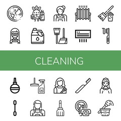 Set of cleaning icons