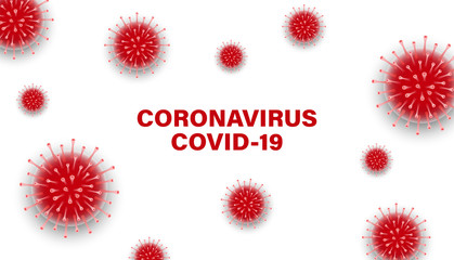 Coronavirus. Virus. COVID-2019. Outbreak coronavirus. Pandemic, medical, healthcare, infectious, virology, epidemiology concept. Corona virus 2019-nCoV. 3D background. Vector illustration.