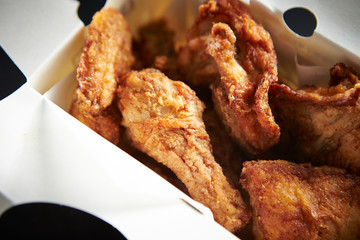 Fried chicken in take out box 