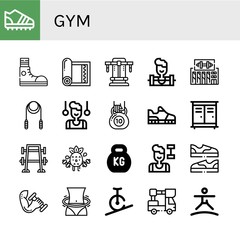 gym simple icons set