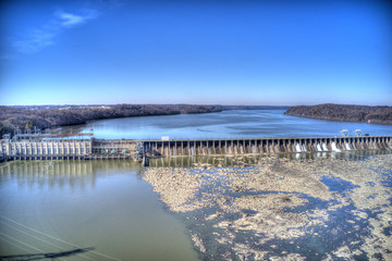 Aerial View Conowingo Hydroelectric Dam Maryland