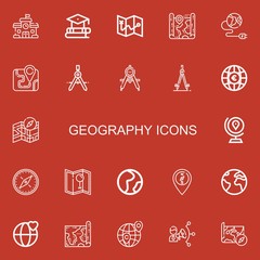 Fototapeta premium Editable 22 geography icons for web and mobile