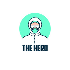 The hero, nurses fighting coronavirus, vector illustration