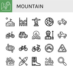 mountain simple icons set