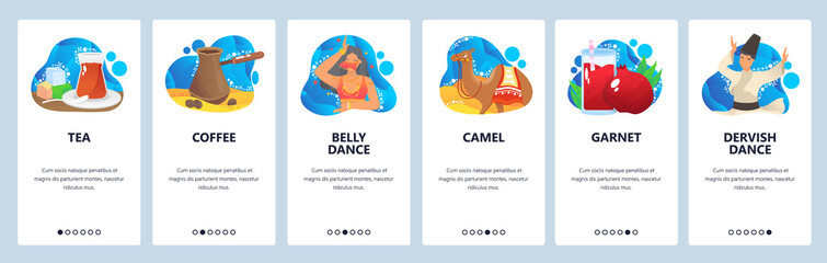 Turkey website and mobile app onboarding screens vector template