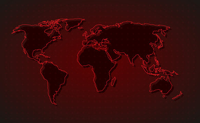 Vector world map template global danger earth.