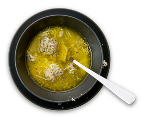 top view of traditional soup