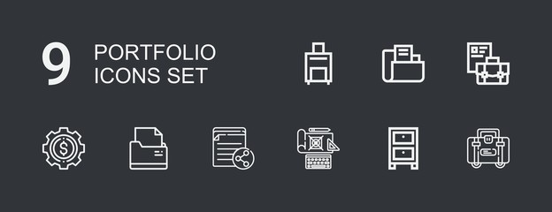 Editable 9 portfolio icons for web and mobile