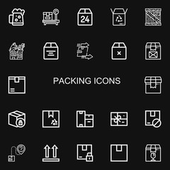 Editable 22 packing icons for web and mobile